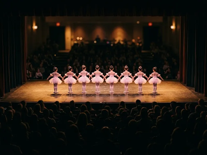 Espetáculo de fim de ano do ballet infantil em palco